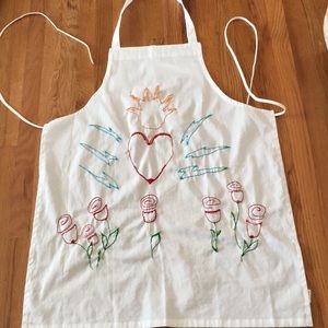 NEW hand sewn heart, rose apron